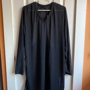 Black bathing suit cover long sleeve sheer SIZE LARGE/XLARGE
